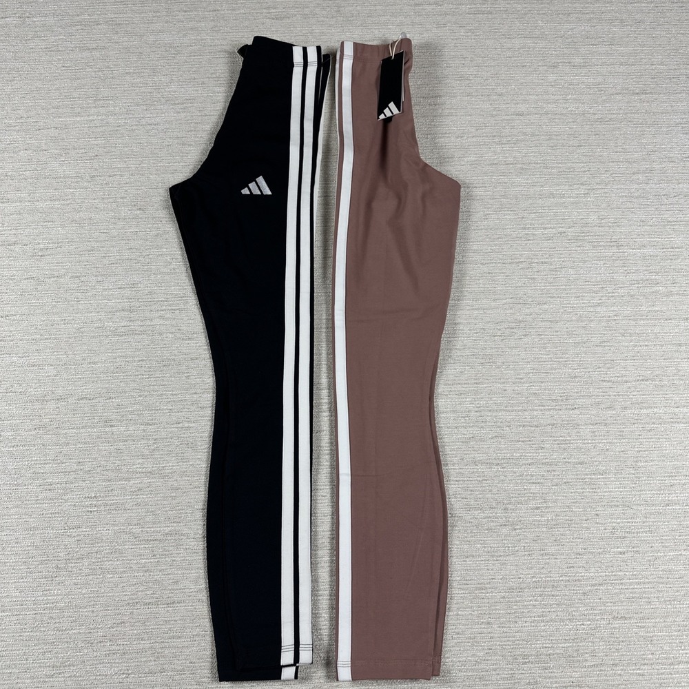 Adidas 3 Stripe Leggings Bundle 2 Pair NWT 2XS Athleisure Gym Workout Yoga